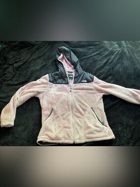 The North Face Pink Fleece Zip-Up Jacket with Hood